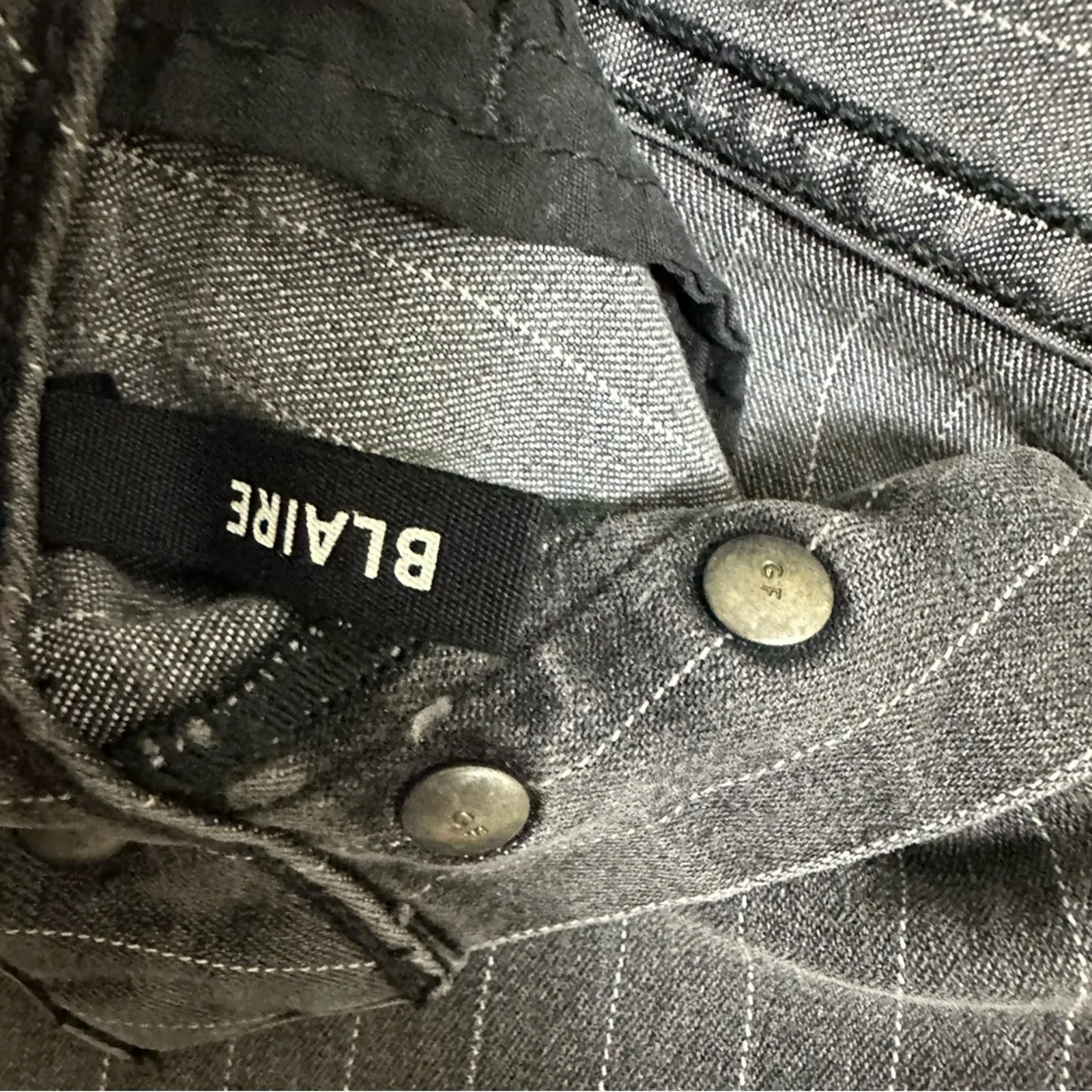 GRLFRND Revolve NWT Black Pinstripe Blaire Denim Mini Skirt size 27 - Image 9