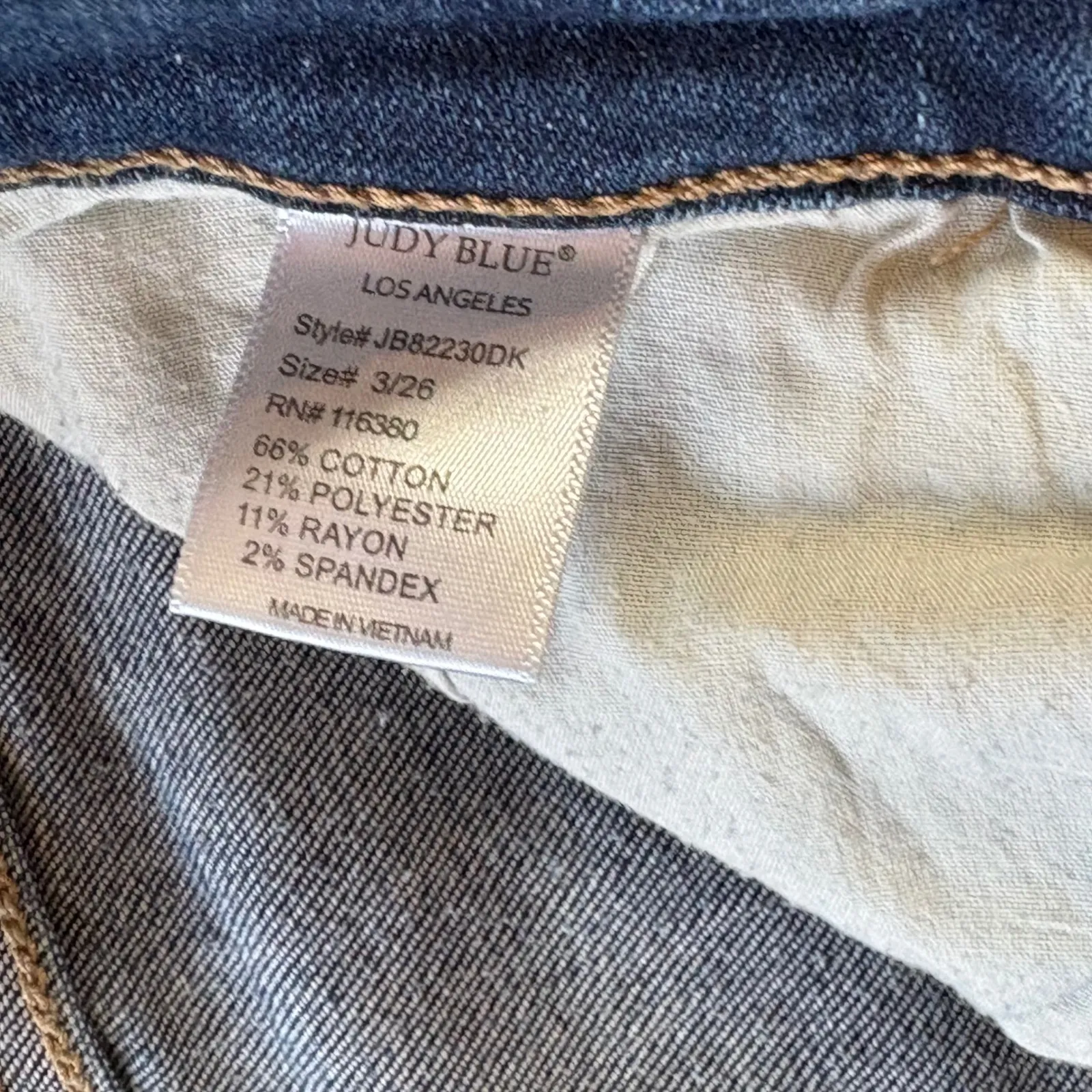 Judy Blue‎ Jeans Distressed Frayed Hem Skinny Dark Wash Denim Size 3/26 - Image 9