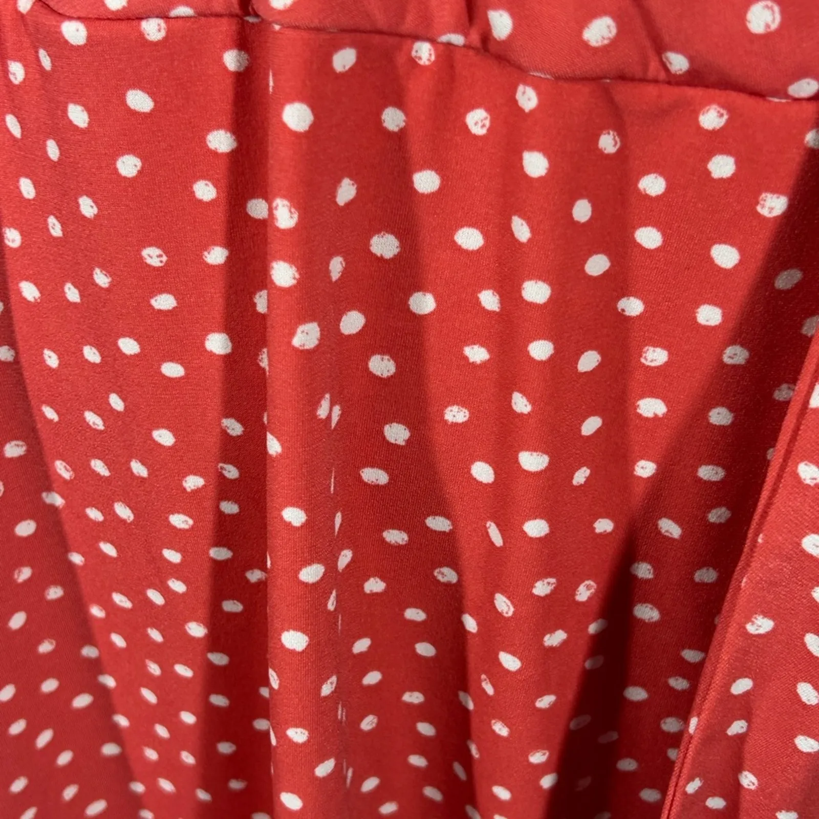 41 Hawthorn Kaylee Faux Wrap Polka Dot Midi Dress 1X Peachy Pink - Image 12