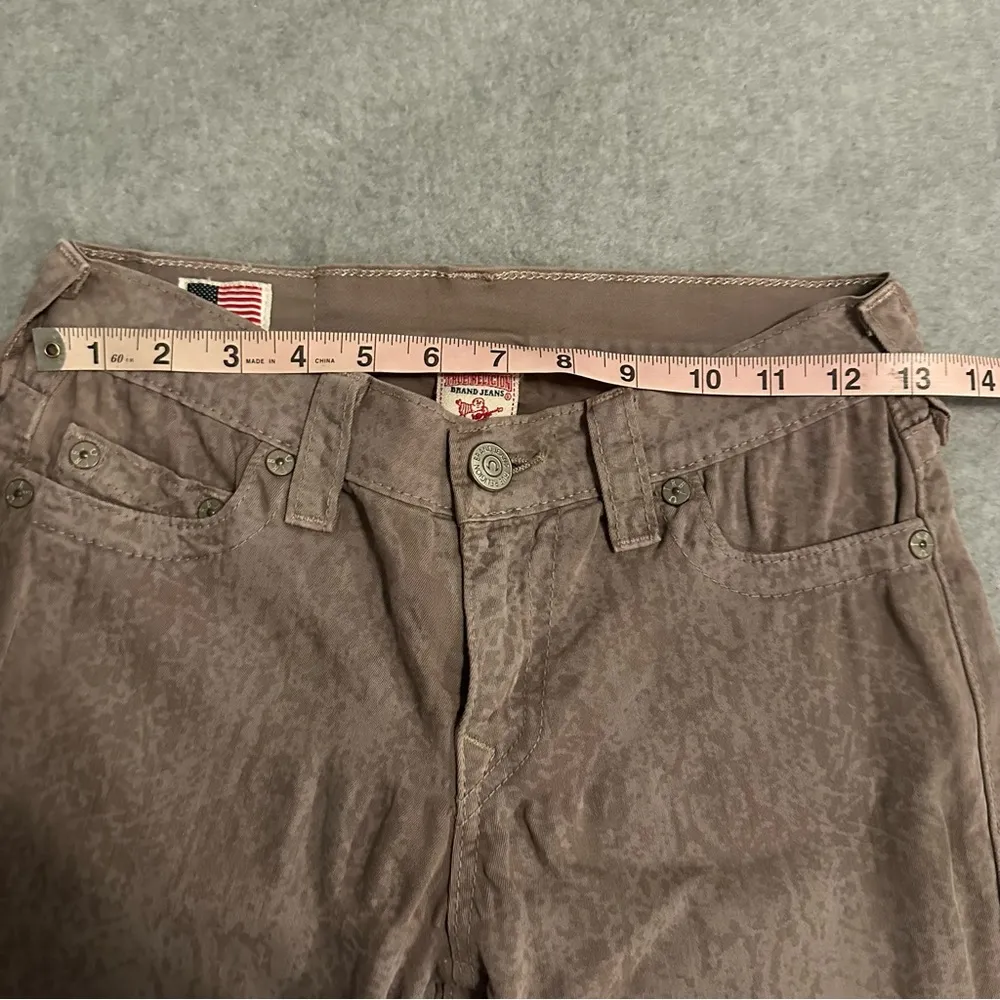 True Religion Halle Mid-Rise Straight Brown leopard Jeans size 27 - Image 6