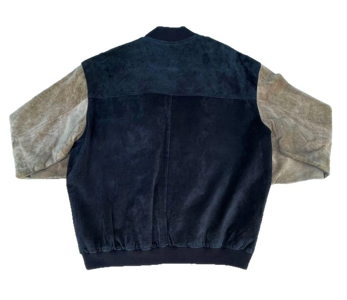 Vintage The Reserve Black Leather Leopard Bomber Jacket Size XL - Image 2