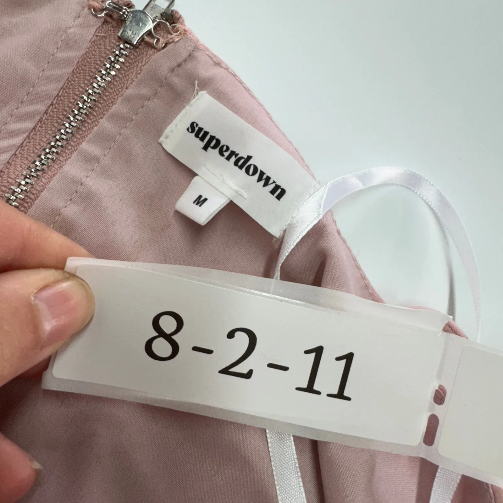 Superdown Dress‎ Womens Medium Pink Malaya Asymmetric Ruffle Flounce Hem Midi - Image 5