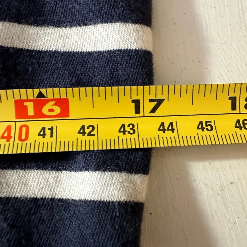 J Crew Dress Womens M Shirt Dress Midi Navy Striped Nautical Preppy Casual Clean - Image 7