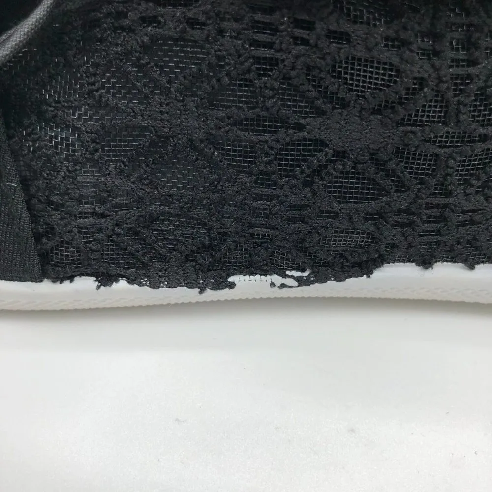 Womens Sneakers Low Top Crochet Sheer Lace Up Black Size 7 - Image 3