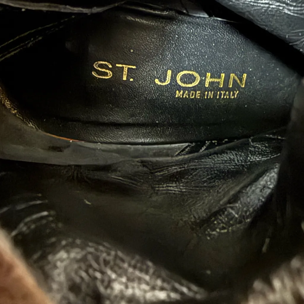 St. John Brown and Tan Heeled Boots - Image 10