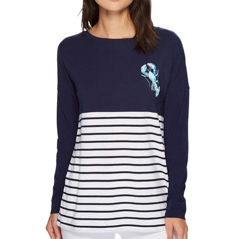 Lilly Pulitzer Blue Stripe Lobster Finn T Shirt Sz.L - Image 4