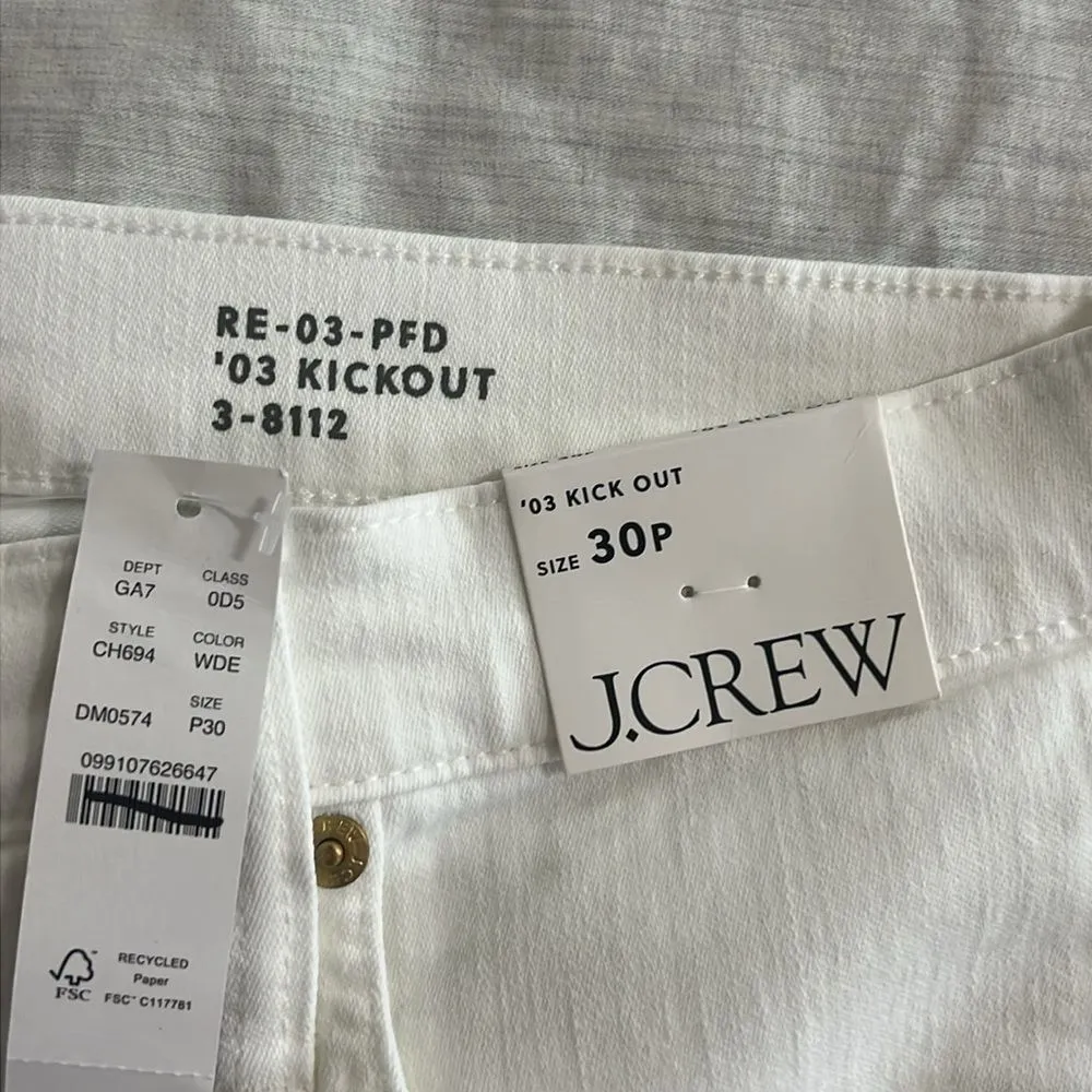 J. Crew Petite mid-rise kickout jean straight white Size 30P - Image 6