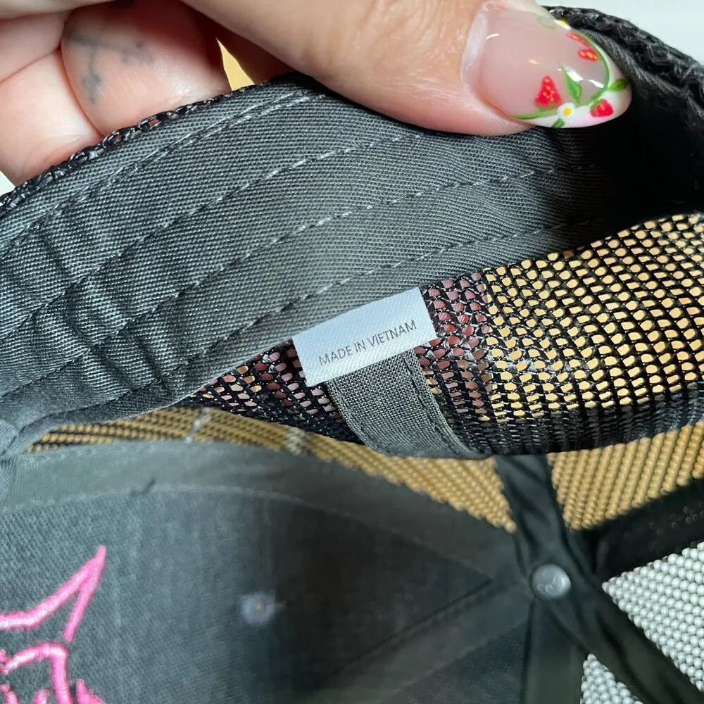 Rivertec M/L Black Gray Pink Meshback Snapback Hat Steelhead Fish Richardson 115 - Image 9