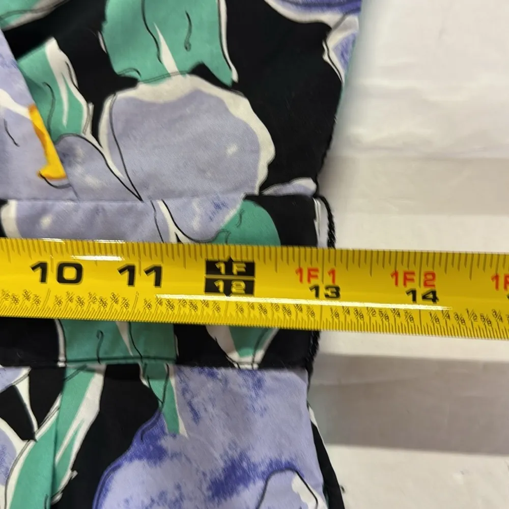 Unique Vintage Black and Blue Floral halter swing Dress 4 pin up 50s costume - Image 9