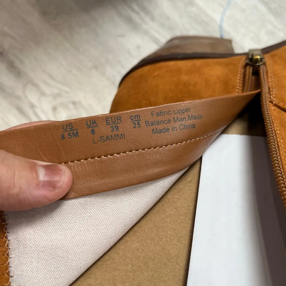 New! Franco Sarto Sammi Orange Tan Low Heel Booties Western Women’s Size 8.5 - Image 6