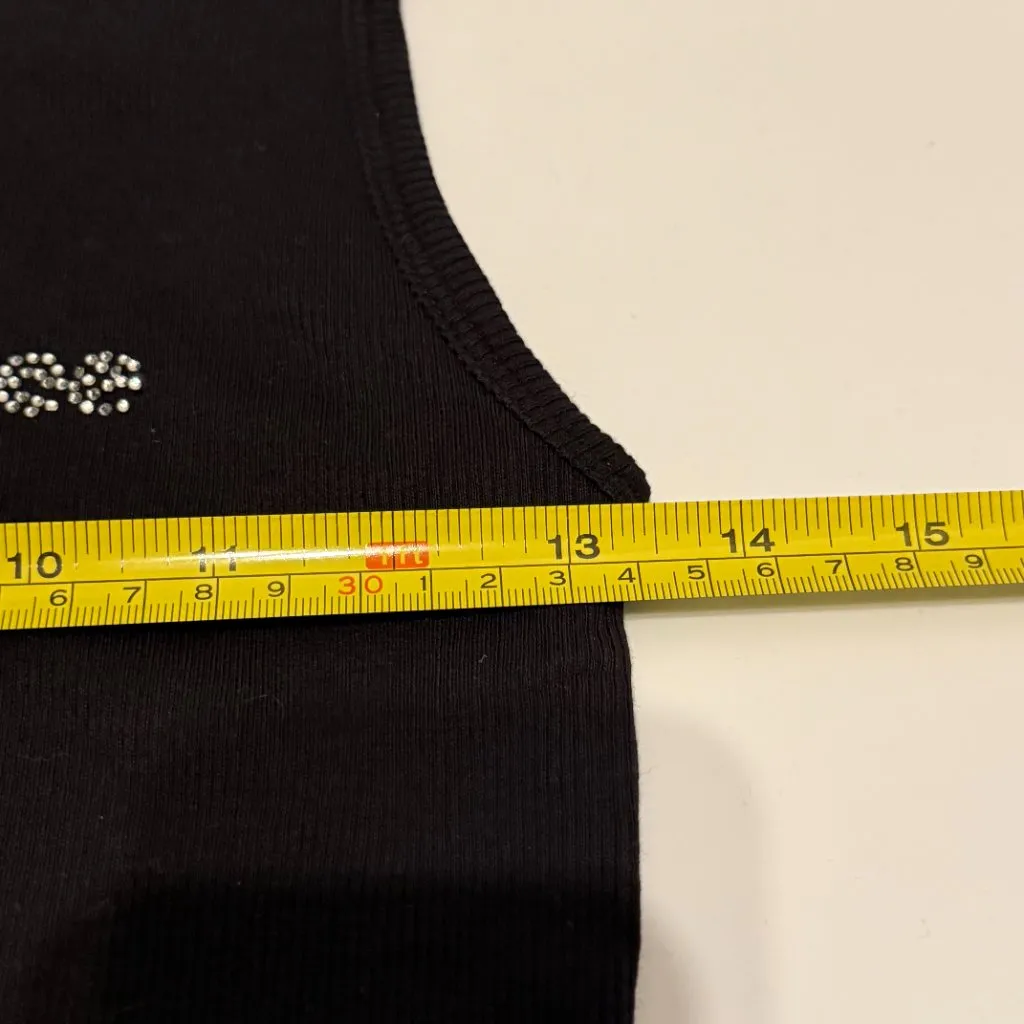 Isaac’s Designs Black Rhinestone “High Maintenance” Ribbed Tank Top XL Sparkle - Image 7