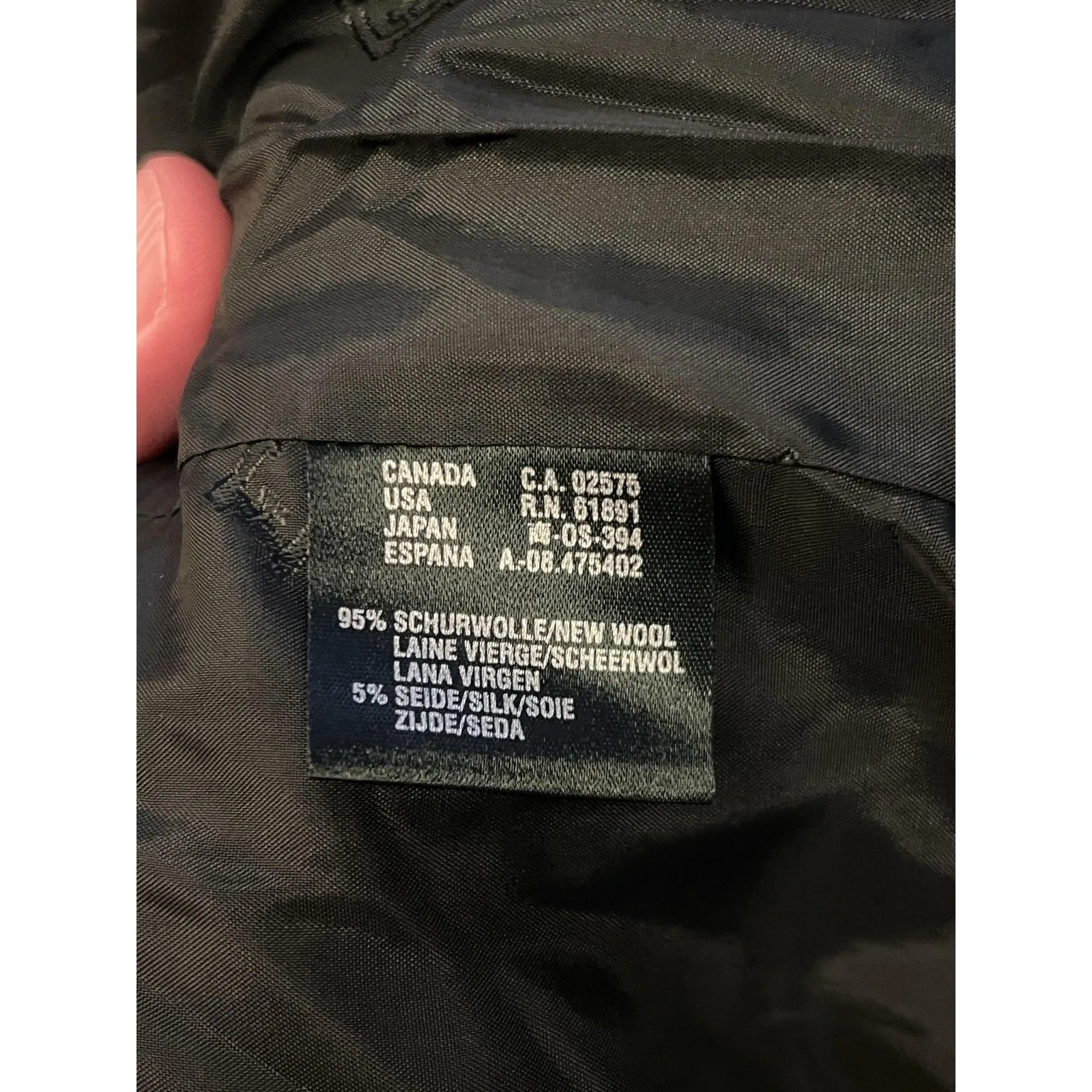 Escada Elements Blazer Jacket Womens 40 Black Pinstripe Wool Silk Made Italy Size L - Image 11