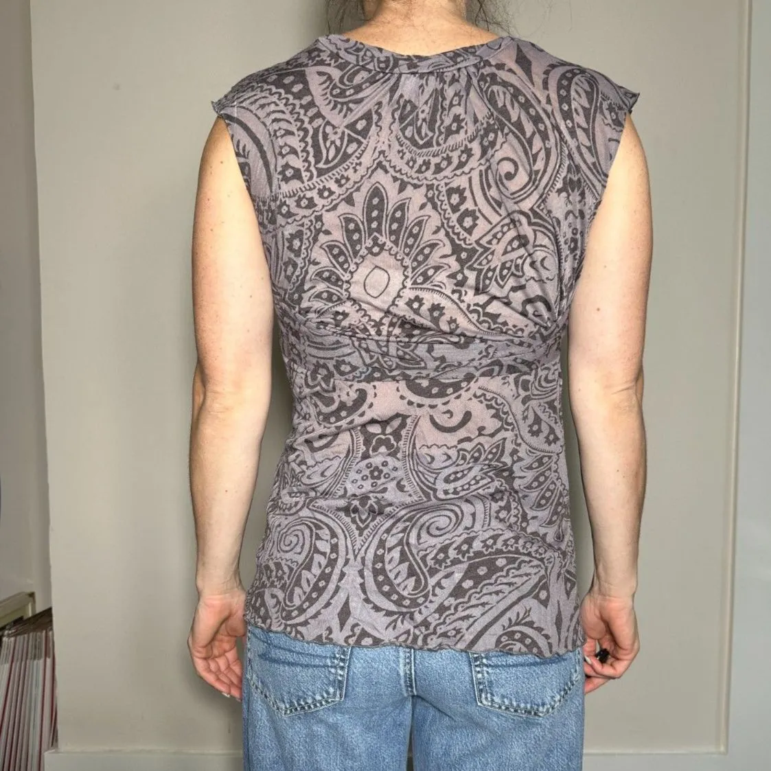 Westonwear Purple Bohemian Semi Sheer Blouse Sz Large - Image 2