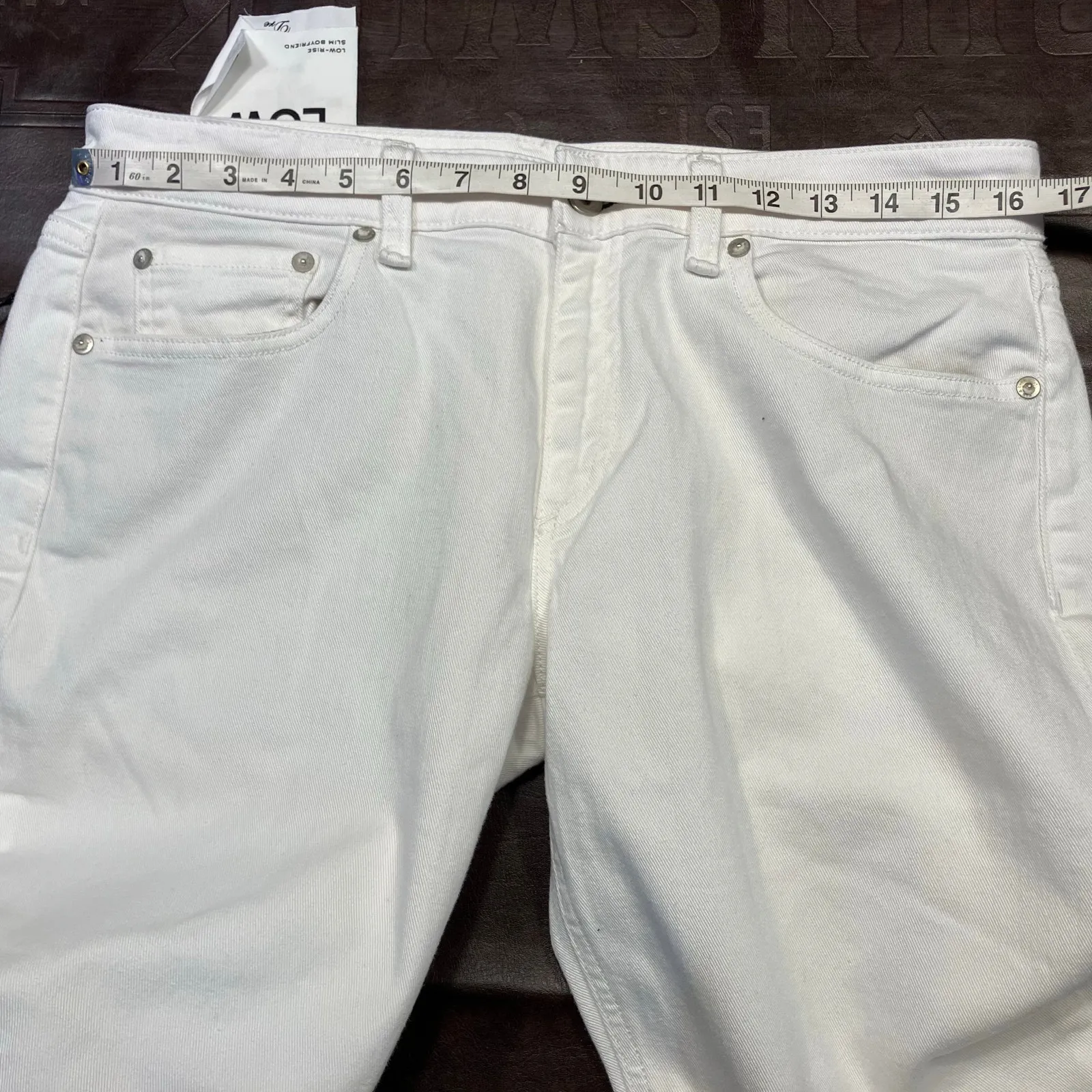 Rag & Bone Dre Low Rise Slim Boyfriend Jeans White Size 29 NWT $225 Classic‎ - Image 16