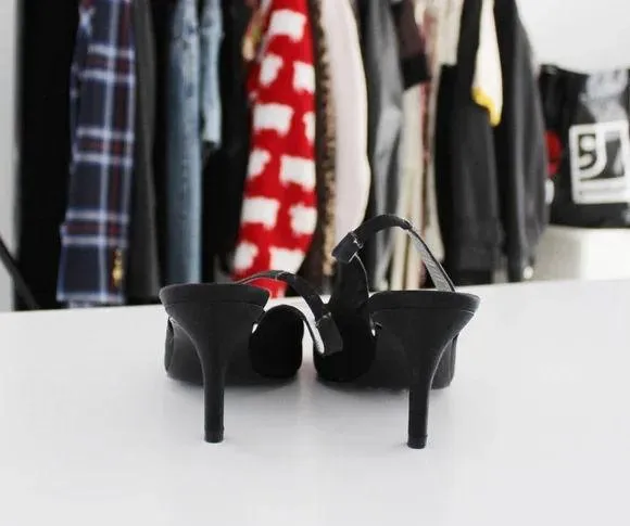 Nina Laraine Satin Slingback Peep Toe Heels with Bow Accent - Image 7