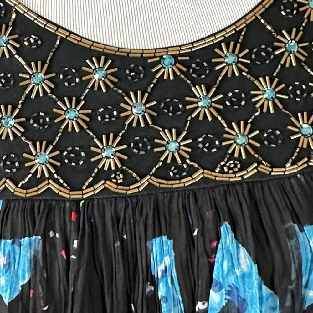 Anthropologie Moulinette Soeurs Lydia Swing Dress Size 2 XS Beaded Art Deco - Image 11