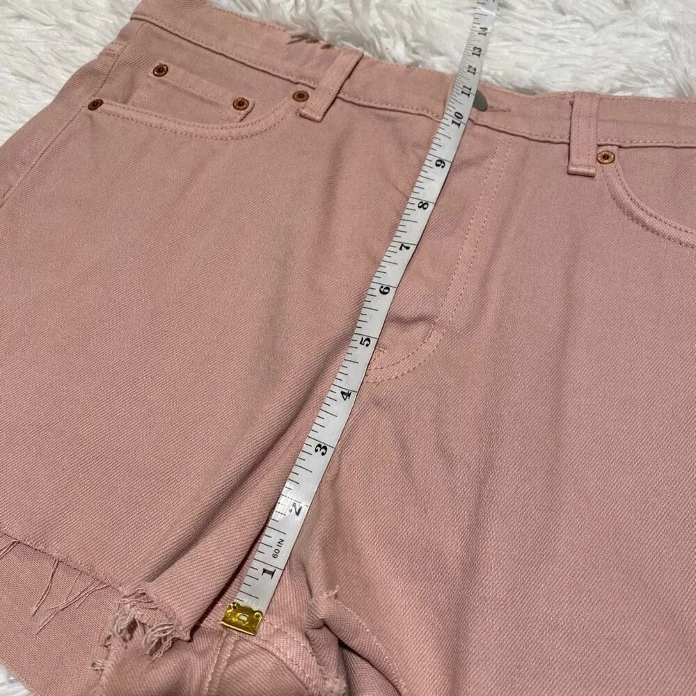& Other Stories High Waist Cut Off Shorts in Pink Size 28 - Image 3