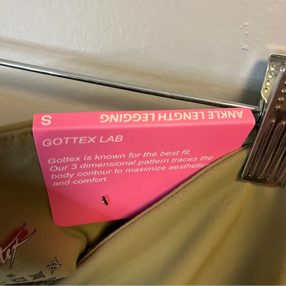 Gottex Leggings Dusty Olive Ankle Length Legging w/ White Stripes Sz S NWT Green - Image 10