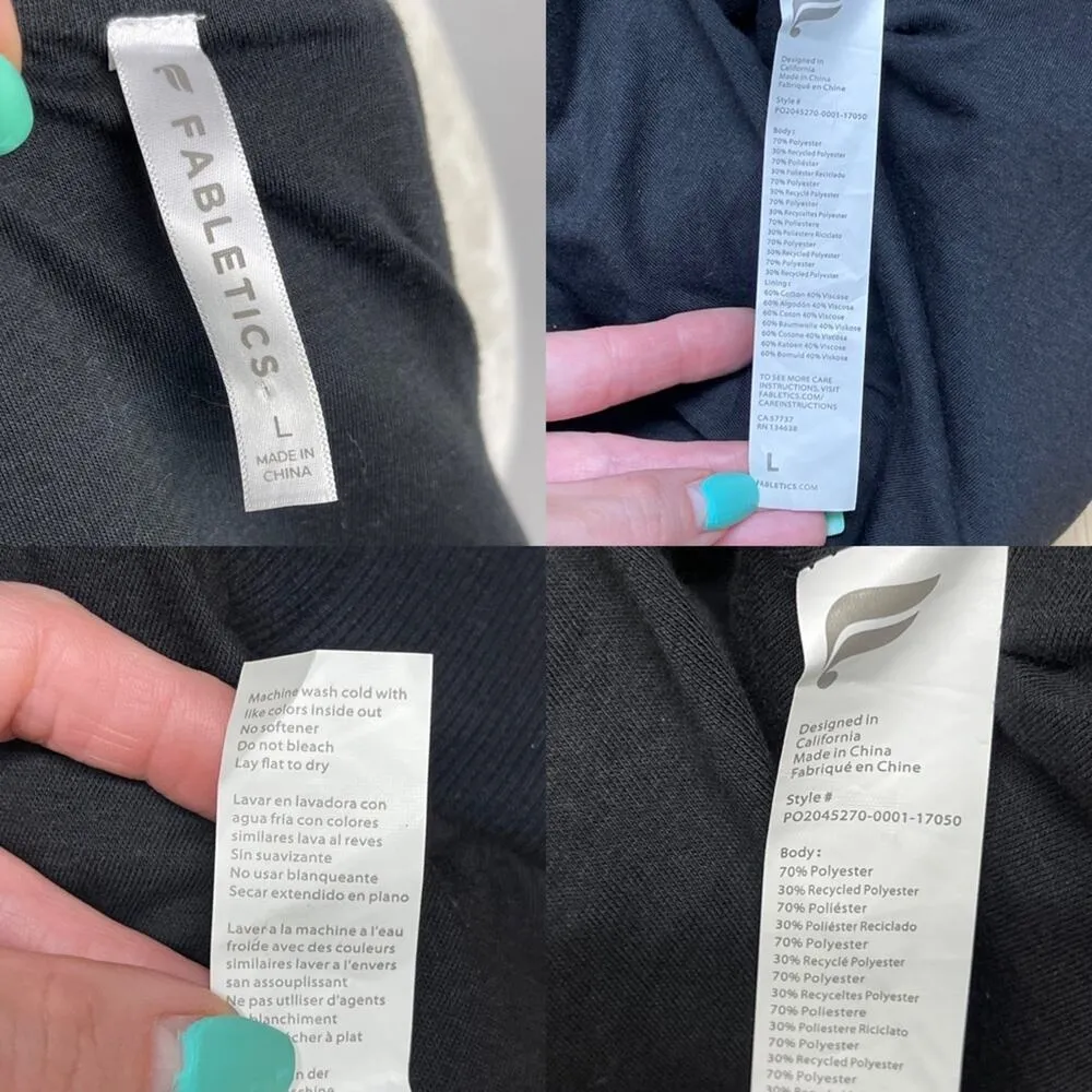 Fabletics Pullover Malia Polar Fleece Black Cropped Teddy Pullover Sweater Large - Image 10