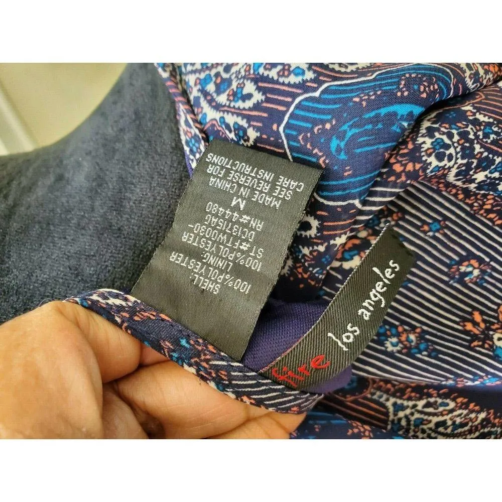 Fire los Angeles Women's Blue Polyester Round Neck Long Sleeve Casual Blouse M - Image 7