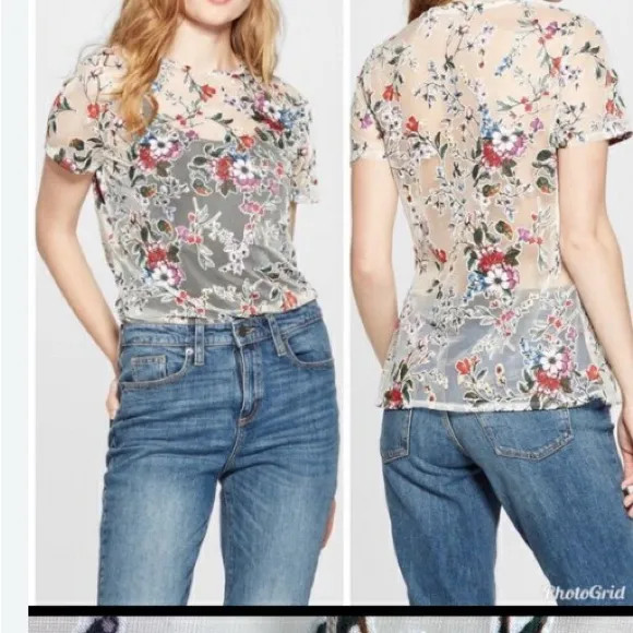 A New Day Multicolor Floral Top size S
with floral print and transparent desig - Image 2
