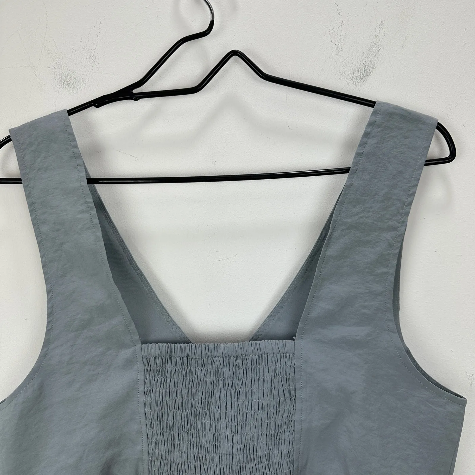 Madewell Softdrape Gwen Crop Vest Top Still Dawn Gray Fitted V Neck US 12 NWT - Image 12