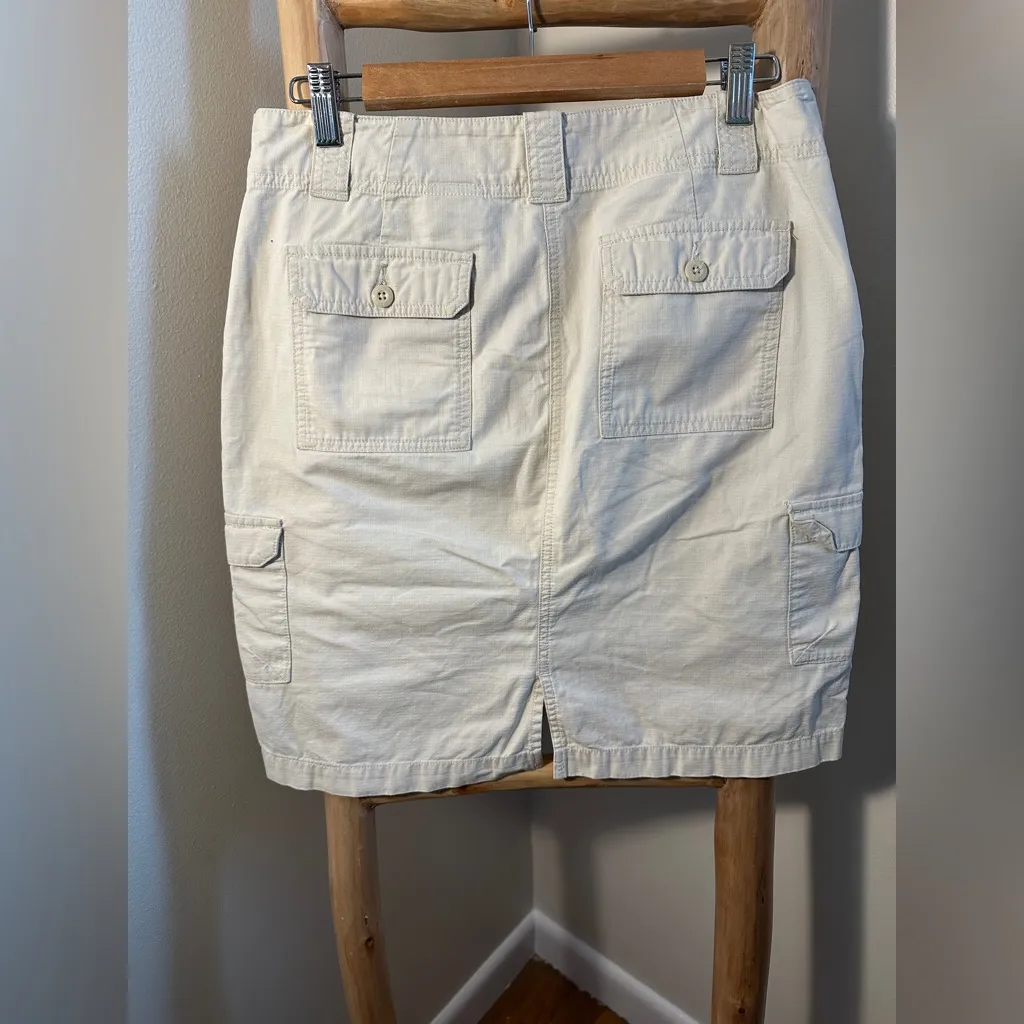 Eddie Bauer  Cream Cargo Skirt Size 6 - Image 4