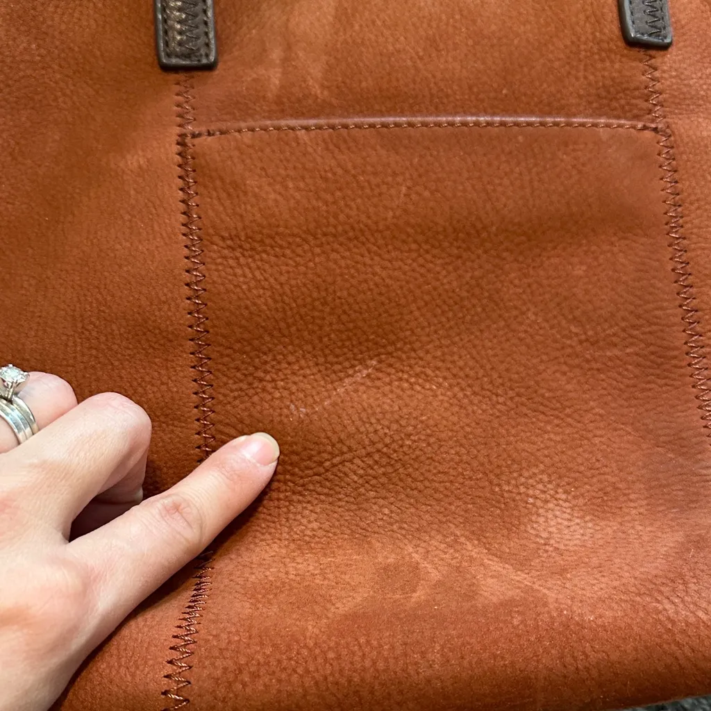 HOBO Cecily Mini Tote Red Brown pebbled leather bag - Image 3