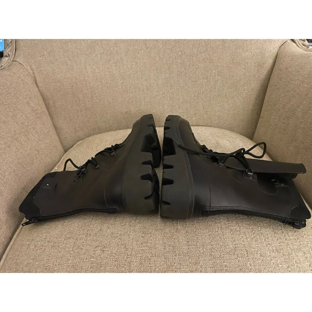 Cyber Tech wear Black Leather Lace up Boots, PO#003620 Size 9.5 - Image 6