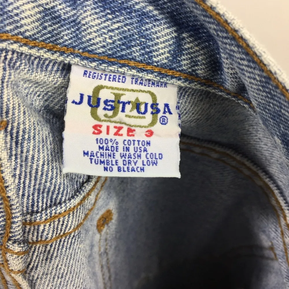 Just USA VTG Y2K Blue Flared Jeans Side Stripes - Image 2