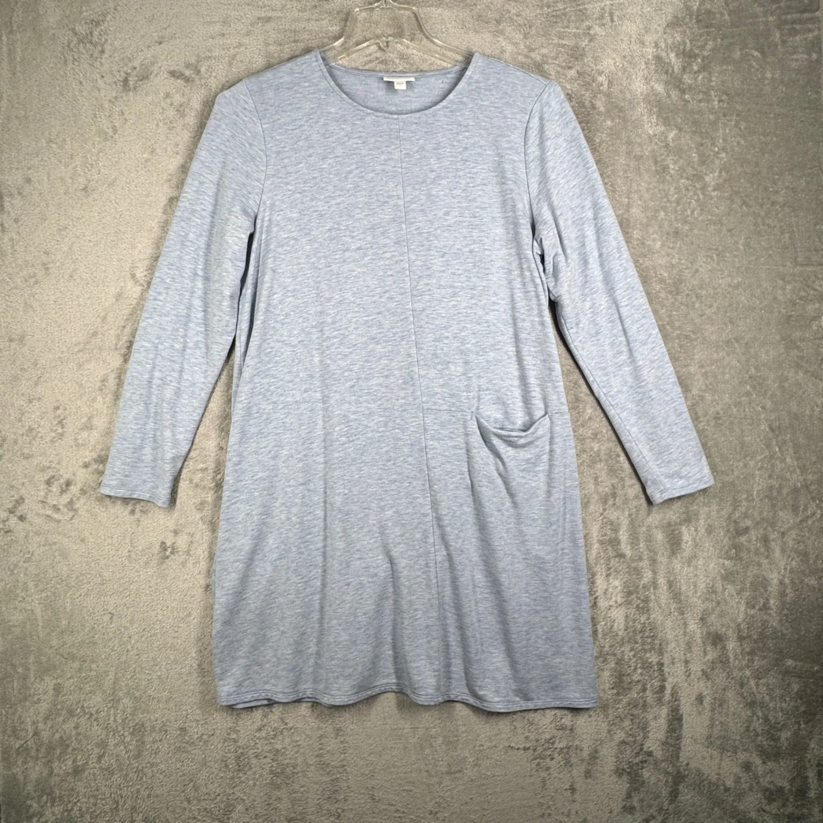 Pure‎ Jill Luxe Tencel Dress Womens Large Heather Blue Long Sleeve Pocket Casual - Image 2