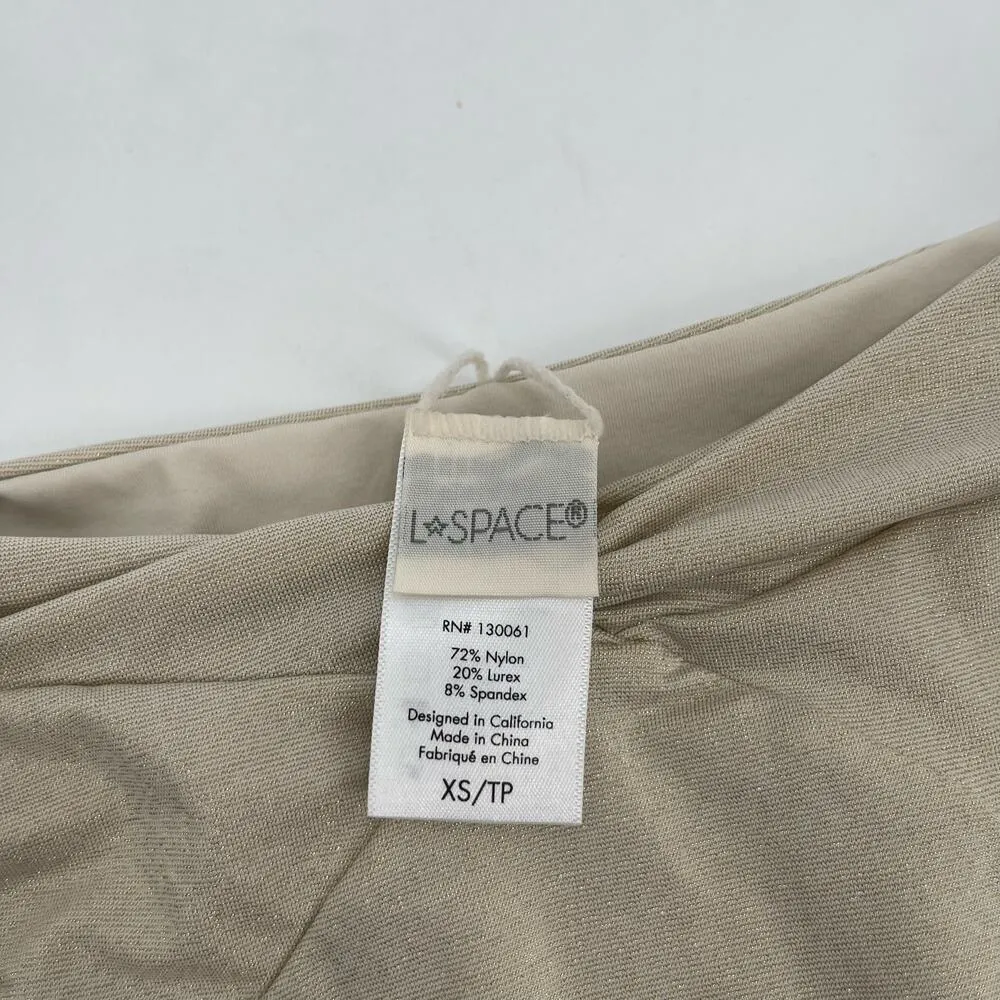 NEW L*SPACE Bikini Bottoms Size Extra Small Nancy Lee Shimmer Gold Swim NWOT - Image 4