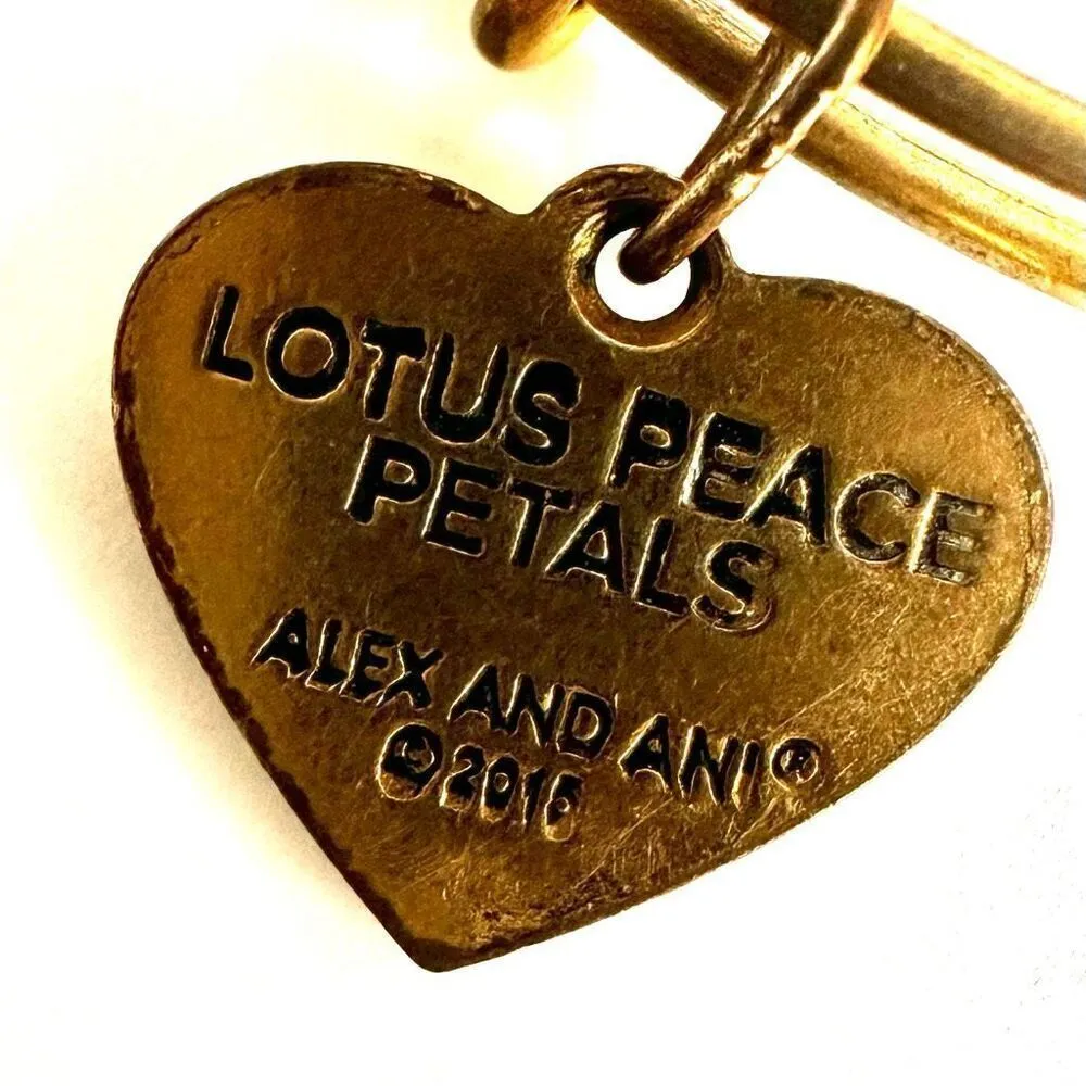 Alex and Ani 2015 Four lotus peace petals Bangle Bracelet - Image 5