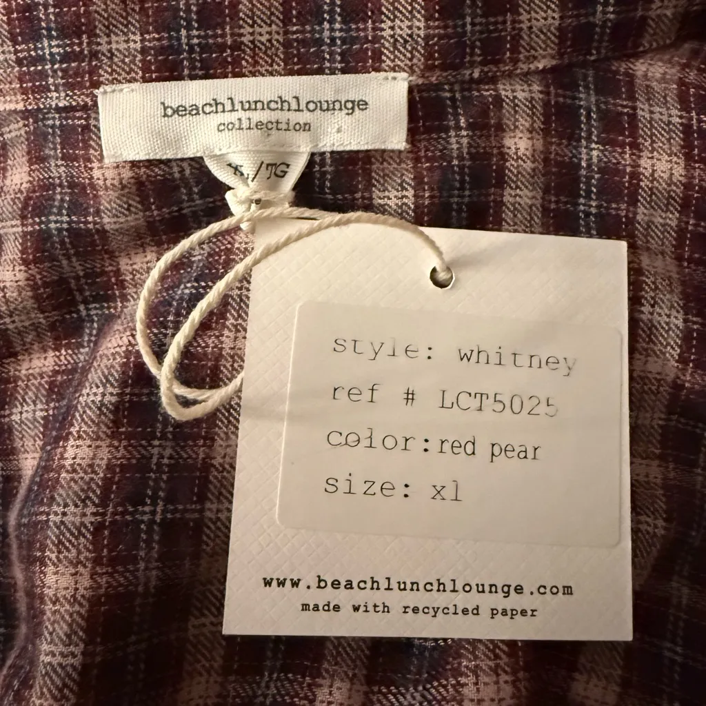 Beachlunchlounge Women’s Sz XL Whitney Shirt in Red Pear New NWT - Image 4