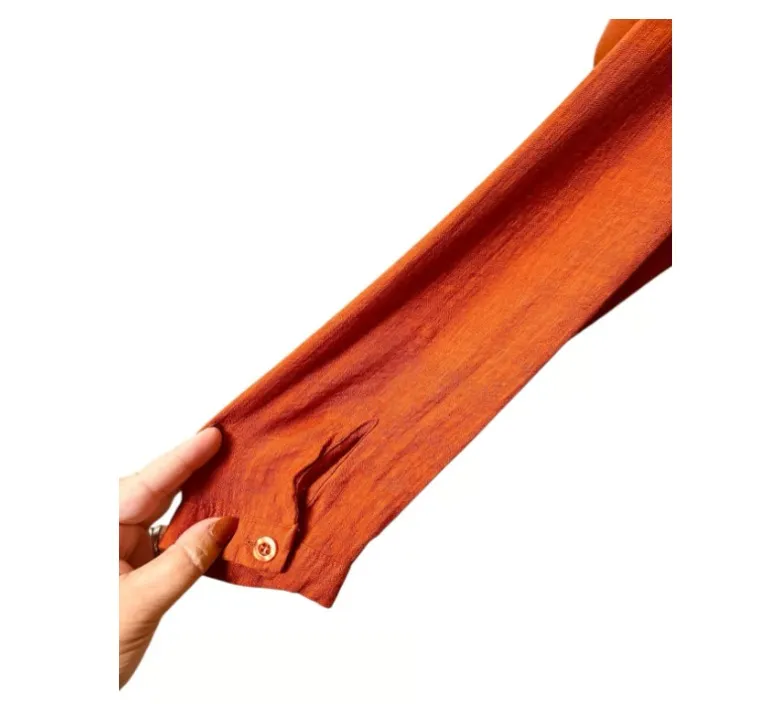 E & M women’s boutique wrap blouse S orange - Image 5