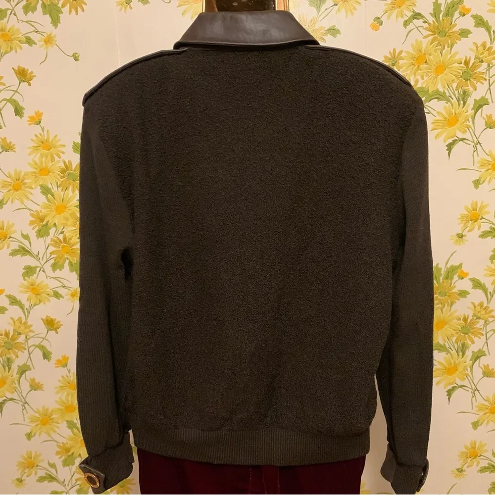 vintage leather sweater jacket size L - Image 6
