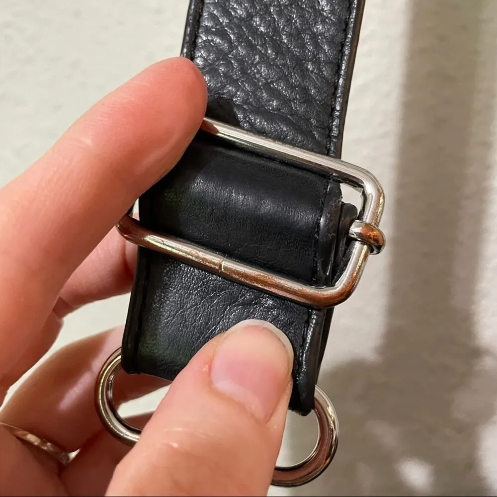 Margot Grey Leather Crossbody Handbag Black - Image 7