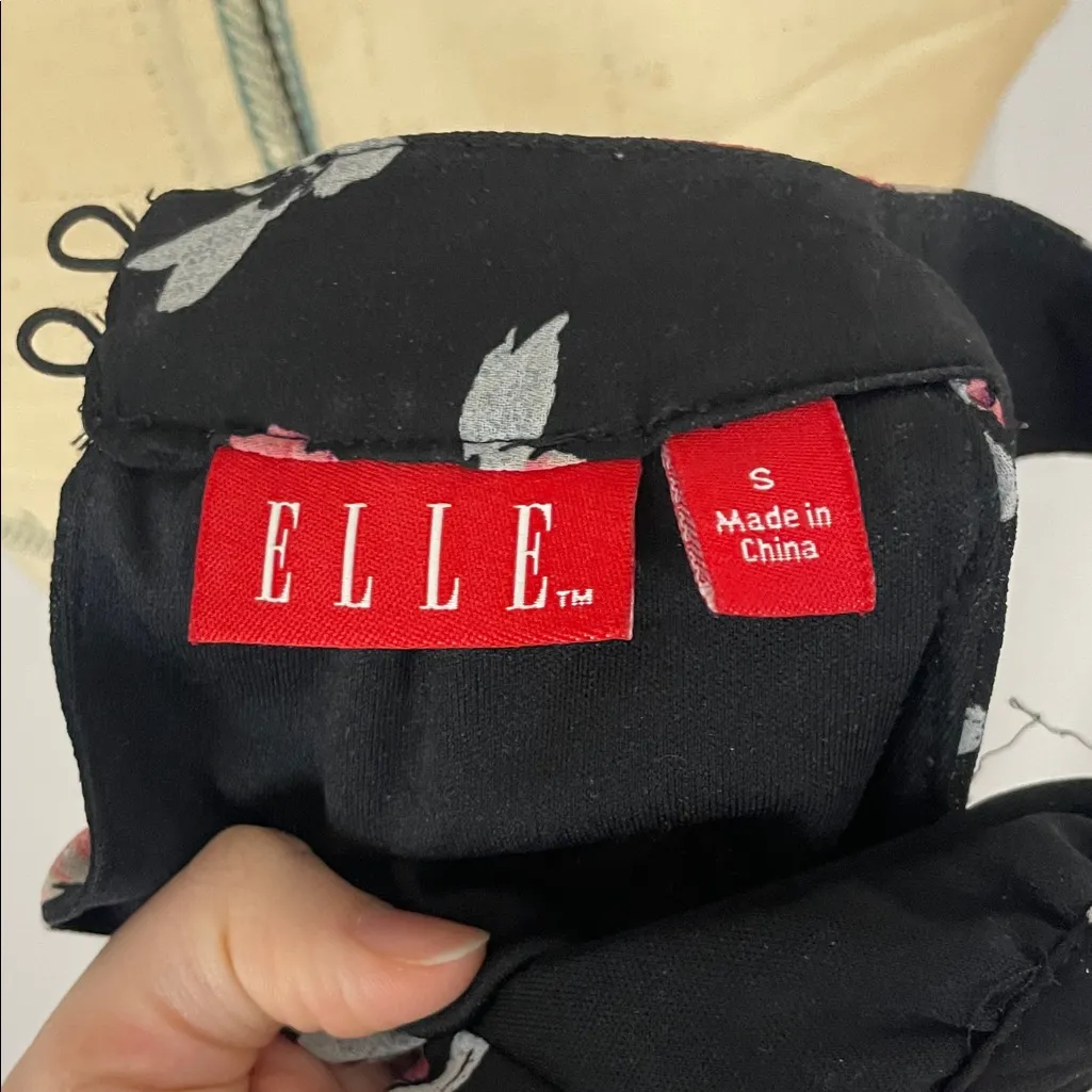 Elle Floral Halter Asymmetrical Dress - Black and Pink Size Small - Image 4