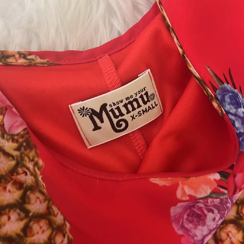 Show Me Your MuMu Red Floral Pineapple tunic xs - Image 3