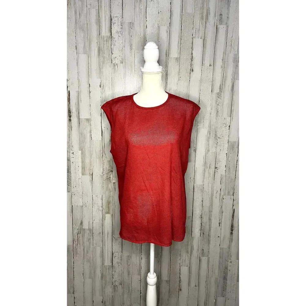 Wright's‎ Women's Size XL Lightweight Red Mesh Net Sleeveless Tank Top - Image 2