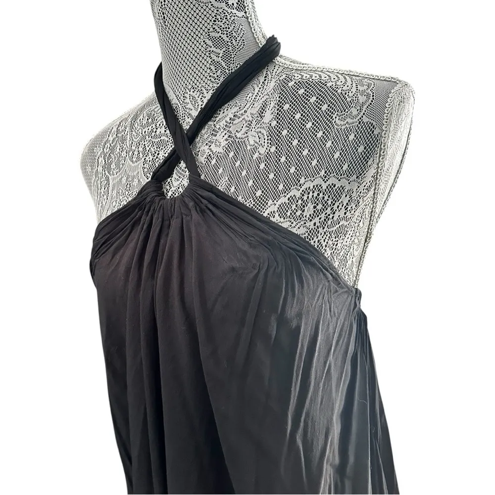 VENUS Black Halter Swim Cover-Up Dress | Flowy Resortwear | Size M - Image 15