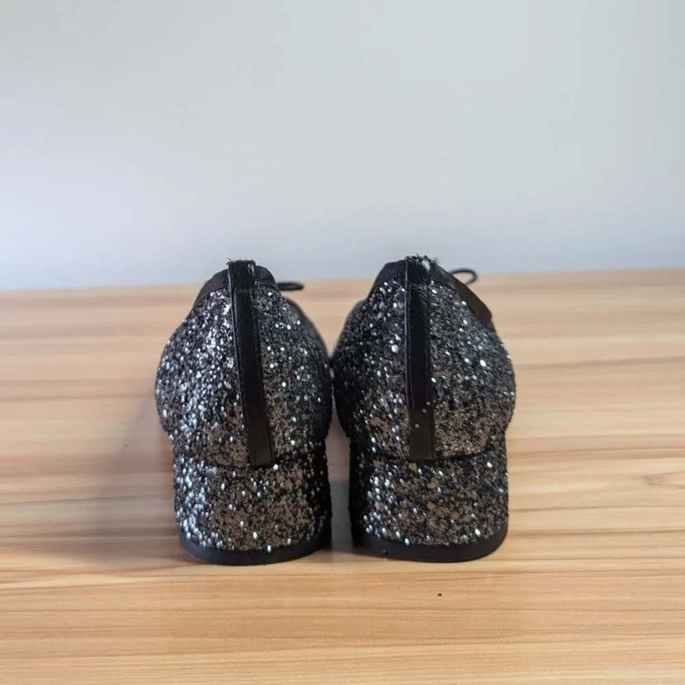 LK Bennett Danielle Black Sparkly Round Toe Block Heels EU Size 40 US Size 10 - Image 6
