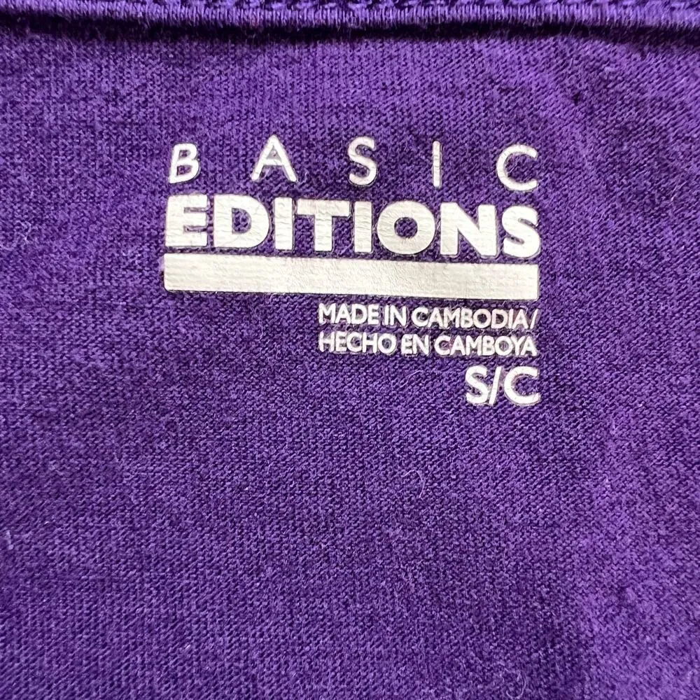 Basic Editions Womens Tank Top Pullover Smocked Empire Waist Purple Small - Image 7