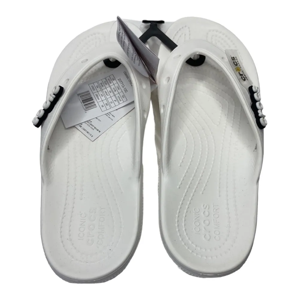 Crocs Classic Crocs Unisex White Flip Casual Flip-Flops 207713-100 Size 7M/9W - Image 6