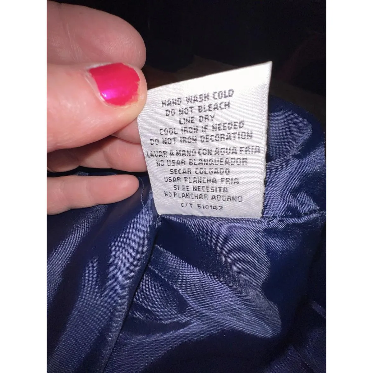 Danny & Nicole Navy Blue Paisley Beaded Collar Blazer 10 Secretary Corpcore - Image 11