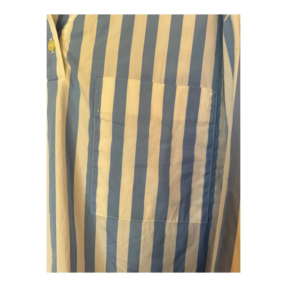 Kule The Keaton Crop Button Down Shirt white & sky blue size small - Image 13