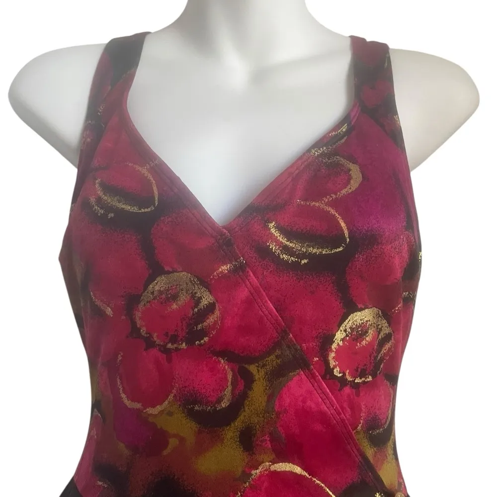 Vintage 90s Longitude Skirted Geometric Abstract One Piece With Skirt Swimwear S - Image 9