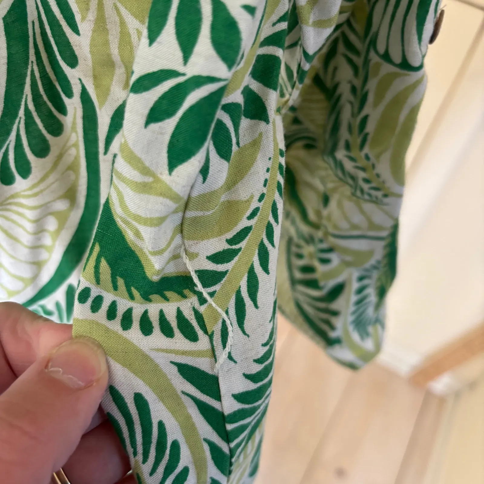 Figueroa & Flower EUC Women's Green Fern Print Midi Dress Missing Belt Size M Size M - Image 2