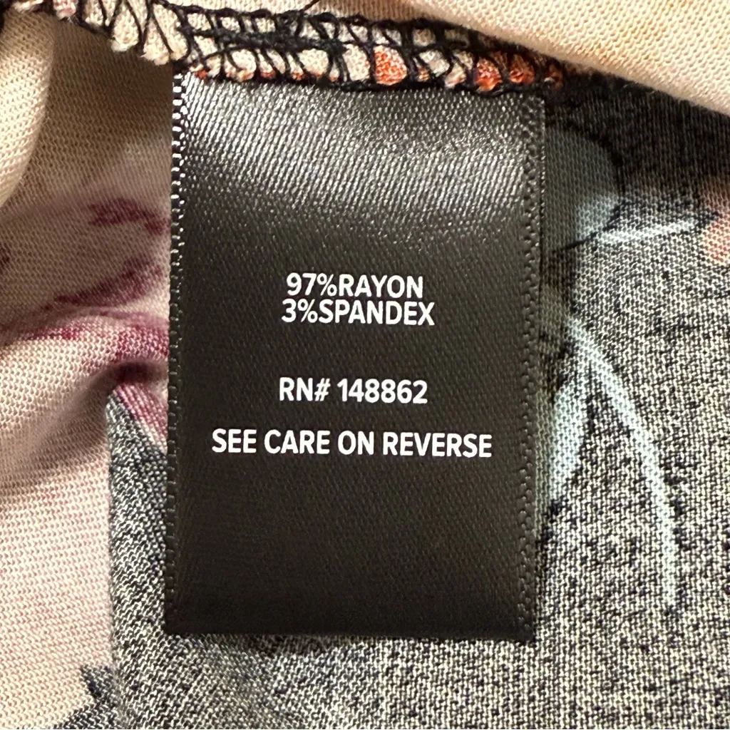 Torrid Black Floral Keyhole Belted A-Line Dress Pockets Long Sleeve Size 0 - Image 9