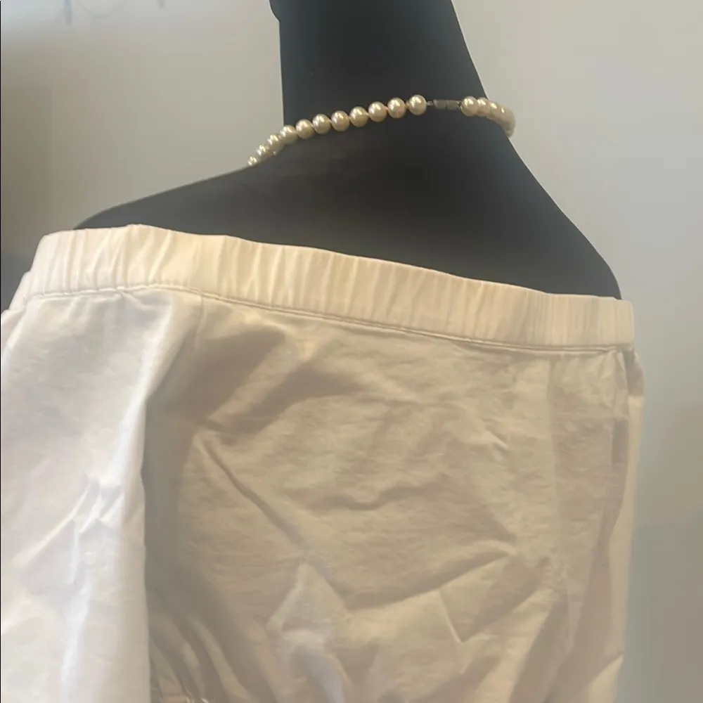 White Off-Shoulder Women's Top bdg brand - Image 3